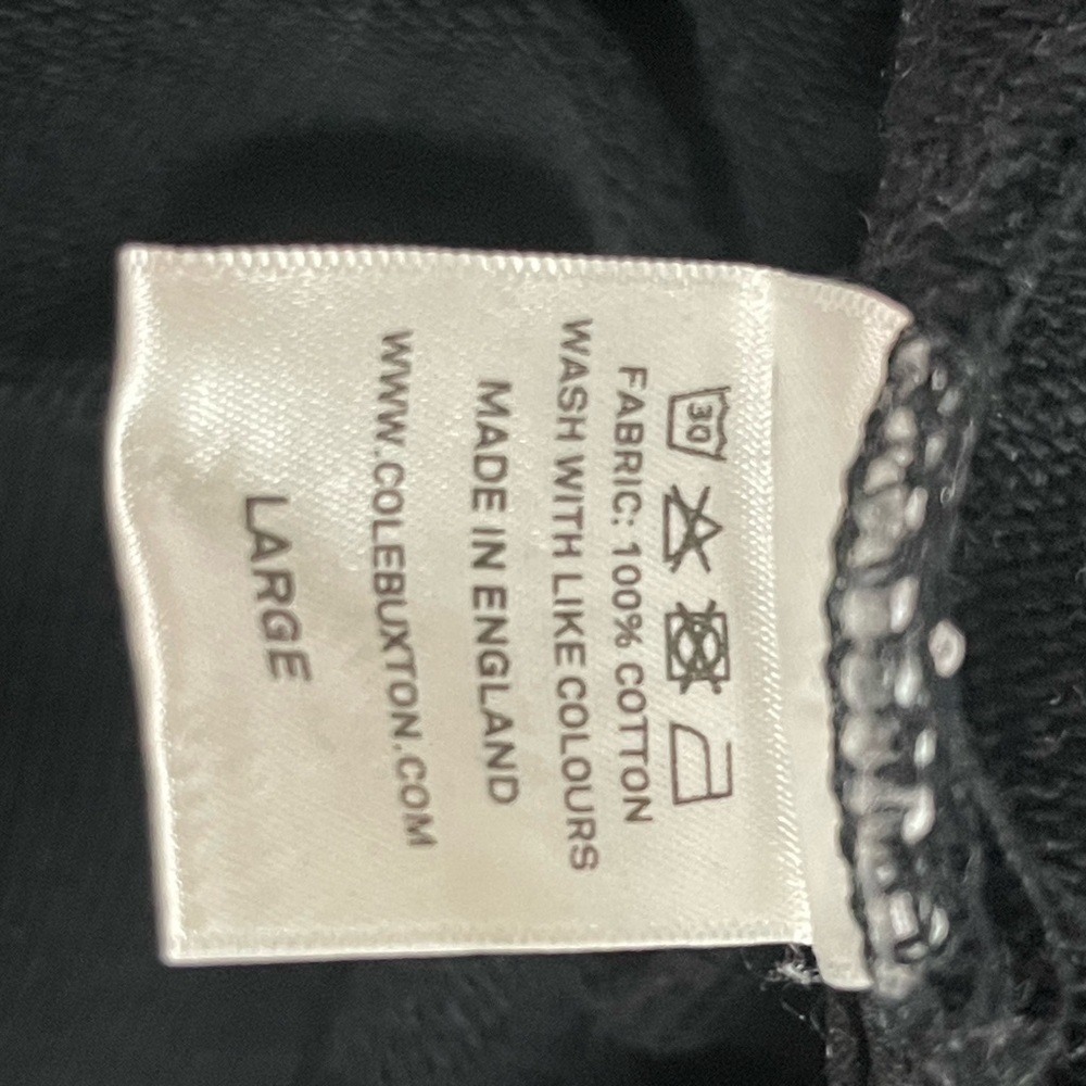 Cole Buxton Black Heavy Weight Sweatshirt with whiter Logo on Back L England - Picture 5 of 6